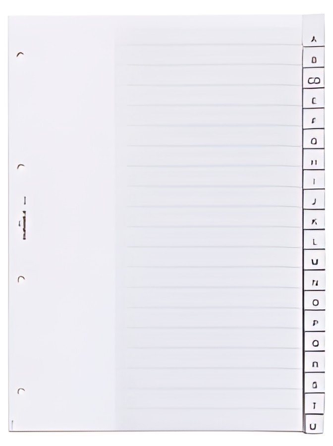 DURABLE Intercalaires en plastique, A4, 20 touches, transp.