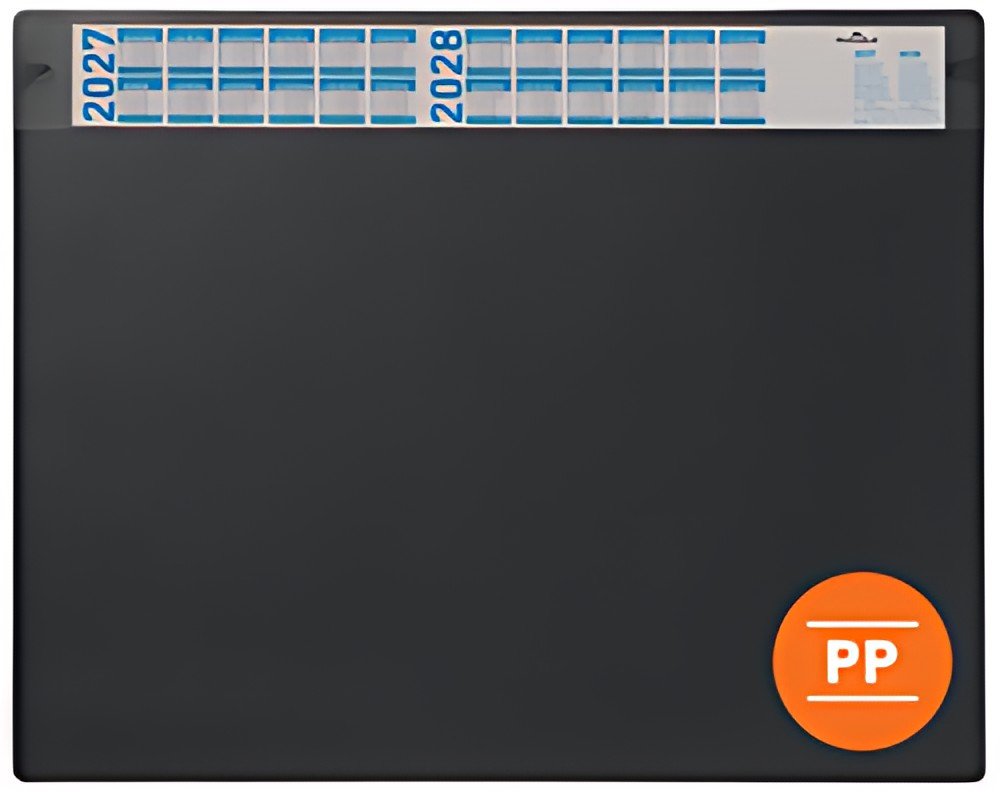 DURABLE Sous-main avec calendrier, PP, noir