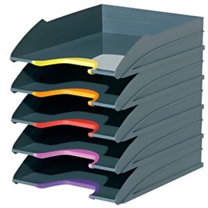DURABLE Set corbeille à courrier VARICOLOR, gris / couleurs