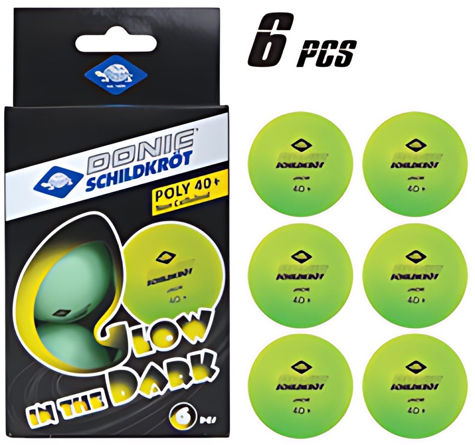 DONIC SCHILDKRÖT Balle de tennis de table "Glow in the dark"