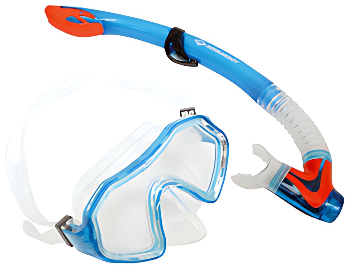 SCHILDKRÖT Set masque/tuba Junior "Barbados", 2 pièces, bleu