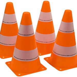 SCHILDKRÖT Cônes de signalisation, set de 4, orange / blanc