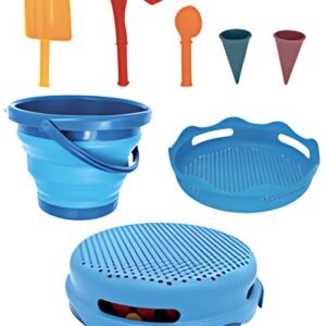 SCHILDKRÖT Kit de jouets de plage 7en1, bleu