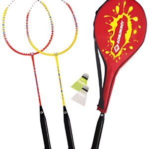 SCHILDKRÖT Set de badminton 2 joueurs, rouge / jaune
