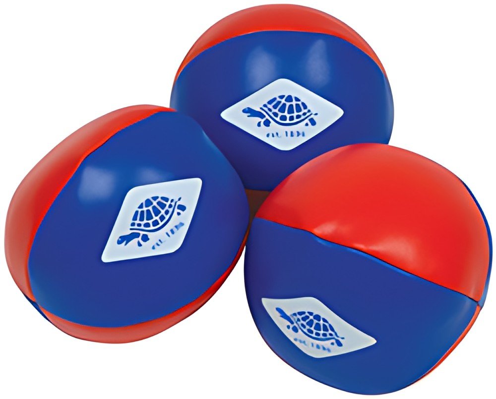 SCHILDKRÖT Balle de jonglage, set de 3, rouge/bleu