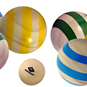 SCHILDKRÖT Jeu de boccia en bois, 6 boules + jack