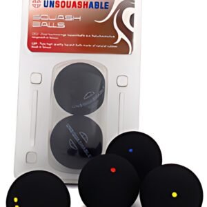 UNSQUASHABLE Balle de squash, lent, blister de 2, noir