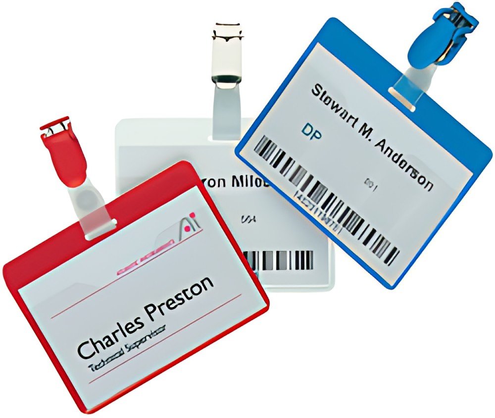 DURABLE Porte-badge, ouvert sur le haut, à clip, dos: bleu