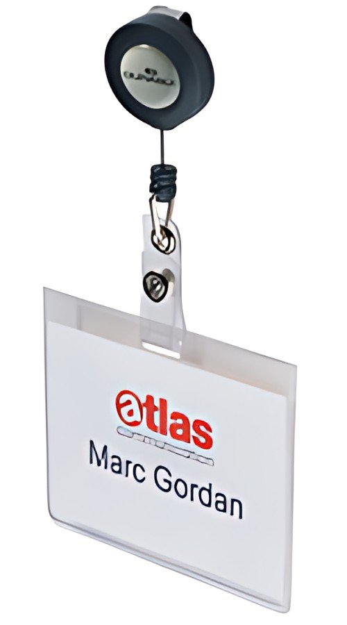 DURABLE Badge avec enrouleur, 90 x 60 mm