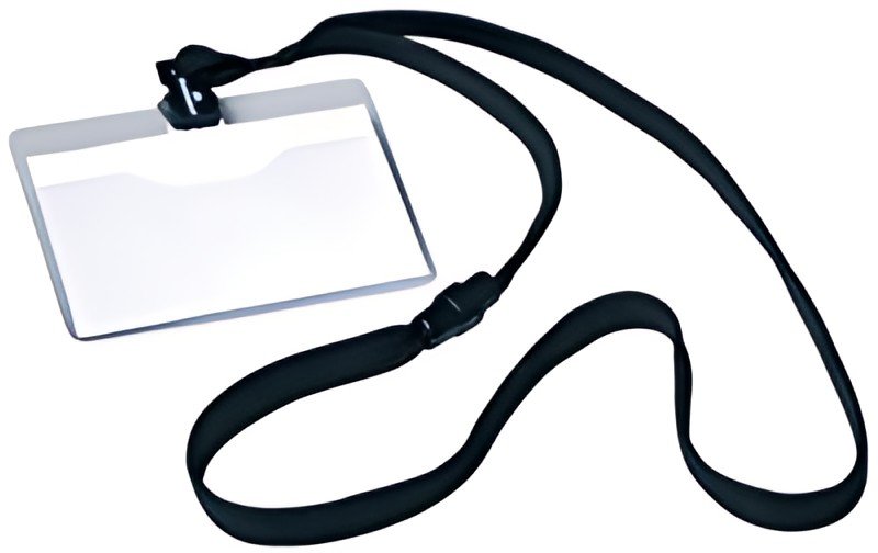 DURABLE Badge, avec lacet textile, 90 x 60 mm, noir