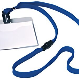 DURABLE Badge, avec lacet textile, 90 x 60 mm, bleu foncé
