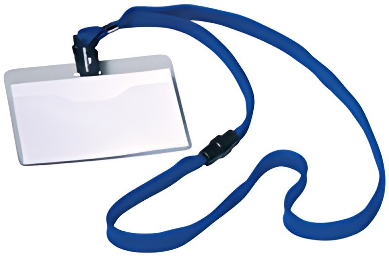 DURABLE Badge, avec lacet textile, 90 x 60 mm, bleu foncé