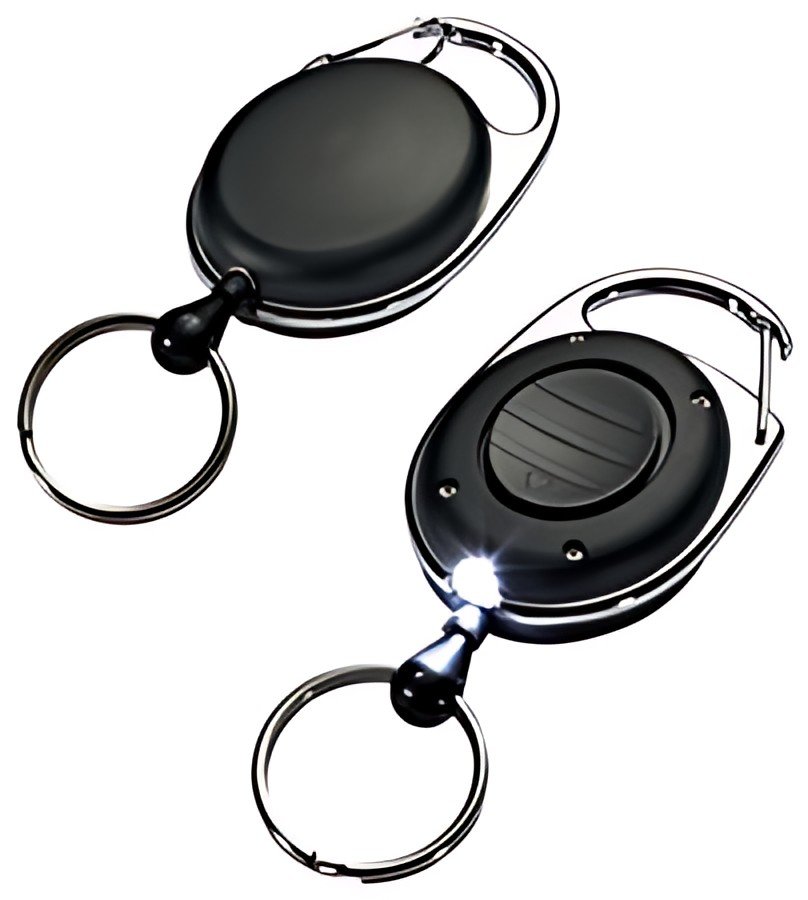 DURABLE porte-badges avec enrouleur et LED, ovale, noir