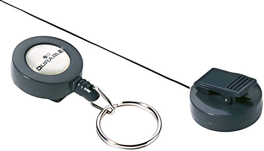 DURABLE Porte-badge avec anneau porte-clés, anthracite