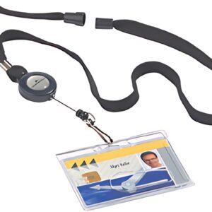 DURABLE Lacet textile 10 avec enrouleur, noir