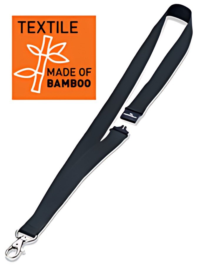 DURABLE Bande textile 20 ECO avec mousqueton, bambou, noir