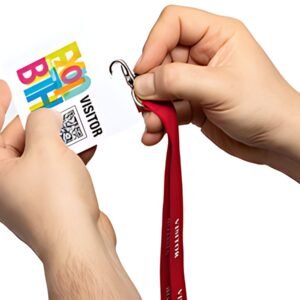 DURABLE Badge visiteur "VISITOR BADGE", film, blanc