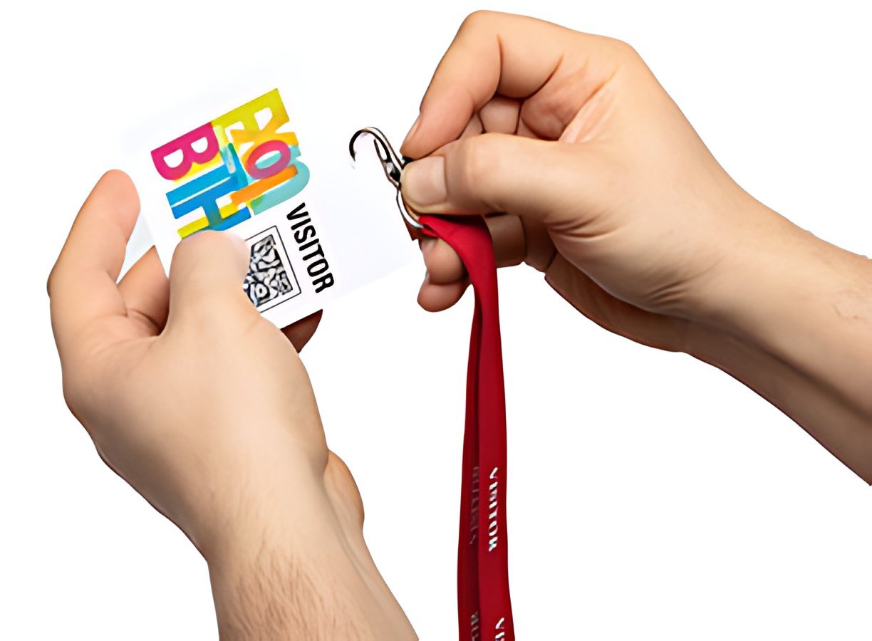 DURABLE Badge visiteur "VISITOR BADGE", film, blanc