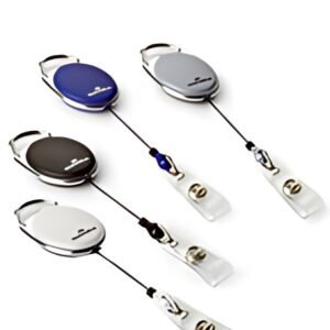 DURABLE Porte-carte avec enrouleur "STYLE", oval, blanc