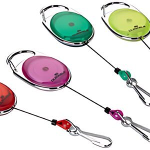 DURABLE Porte-badge avec enrouleur, oval, vert/transparent