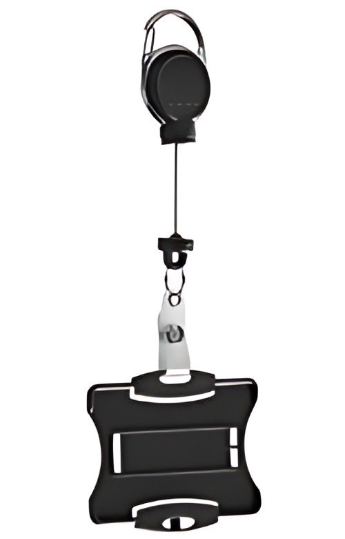 DURABLE Porte-badge avec enrouleur EXTRA STRONG, noir