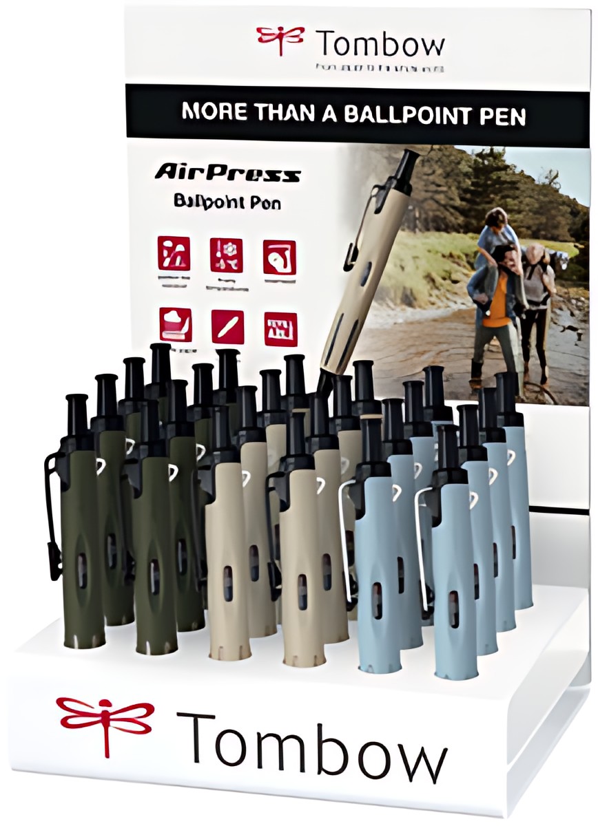 TOMBOW Stylo à bille rétractable "AirPress Pen", présentoir