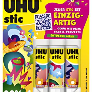UHU Bâton de colle stic UNIQUE, sans solvant, 3x 8,2 g