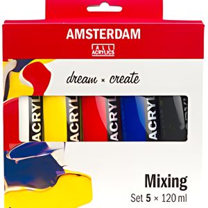ROYAL TALENS AMSTERDAM Set de peinture acrylique, 5x 120 ml