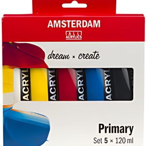 ROYAL TALENS AMSTERDAM Set de peinture acrylique, 5x 120 ml