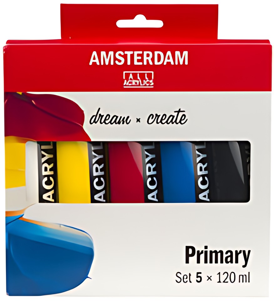 ROYAL TALENS AMSTERDAM Set de peinture acrylique, 5x 120 ml